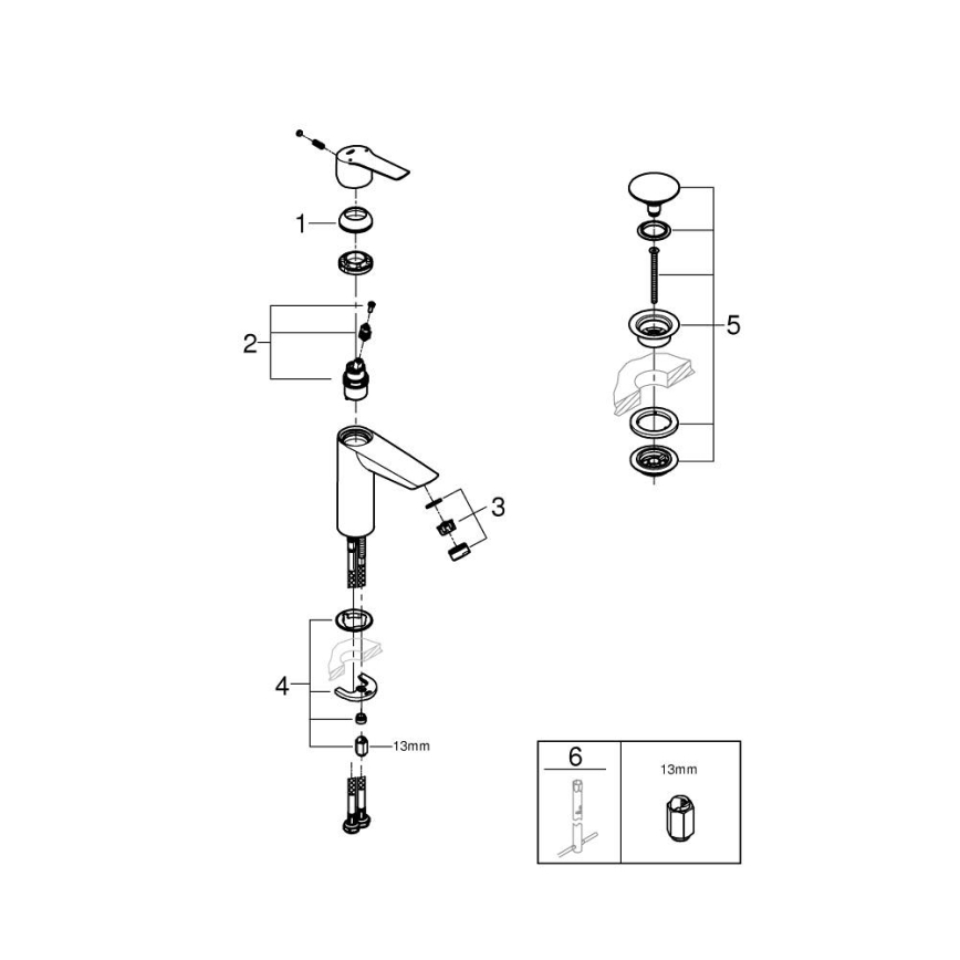GROHE 235752432 - Μπαταρία νιπτήρα START 192 mm μαύρη