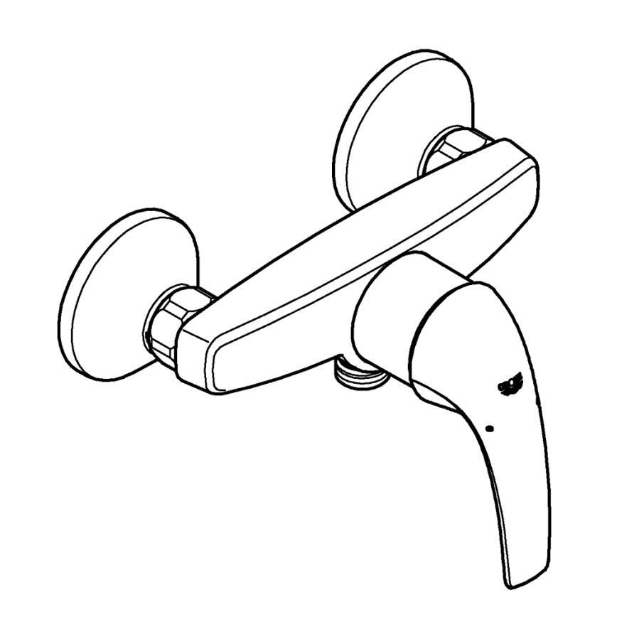 GROHE 23631000 - Μπαταρία ντους BAUCURVE 150 mm γυαλιστερό χρώμιο