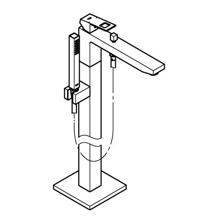 GROHE 23672001 - Μπαταρία μπανιέρας EUROCUBE 298 mm σε γυαλιστερό χρώμιο