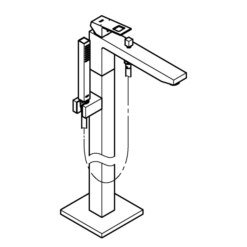 GROHE 23672001 - Μπαταρία μπανιέρας EUROCUBE 298 mm σε γυαλιστερό χρώμιο