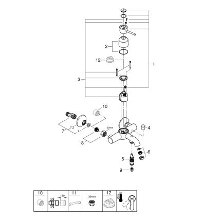 GROHE 23787000 - Μπαταρία μπανιέρας START CLASSIC DN 15 γυαλιστερό χρώμιο