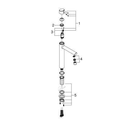 GROHE 23920001 - Μπαταρία νιπτήρα CONCETTO, μέγεθος XL, γυαλιστερό χρώμιο