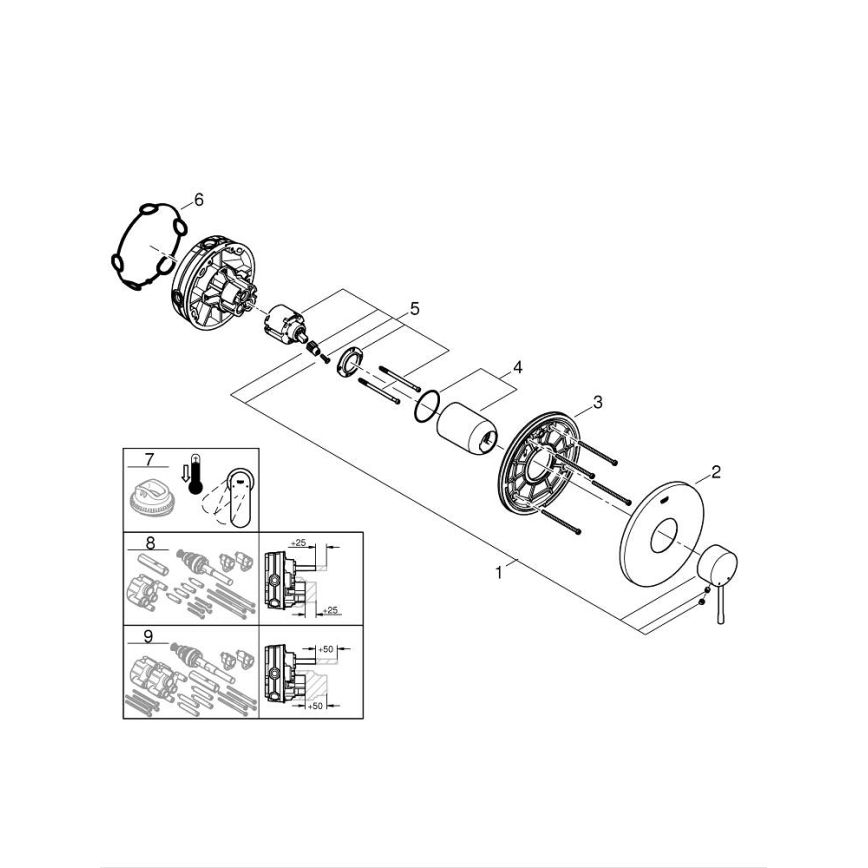 GROHE 24057001 - Μπαταρία ντους ESSENCE γυαλιστερό χρώμιο