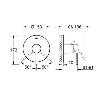 GROHE 24057GN1 - Μπαταρία ντους ESSENCE σε βουρτσισμένο χρυσό