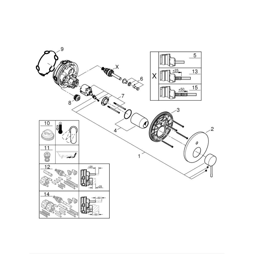 GROHE 24058GN1 - Μπαταρία ESSENCE χρυσή