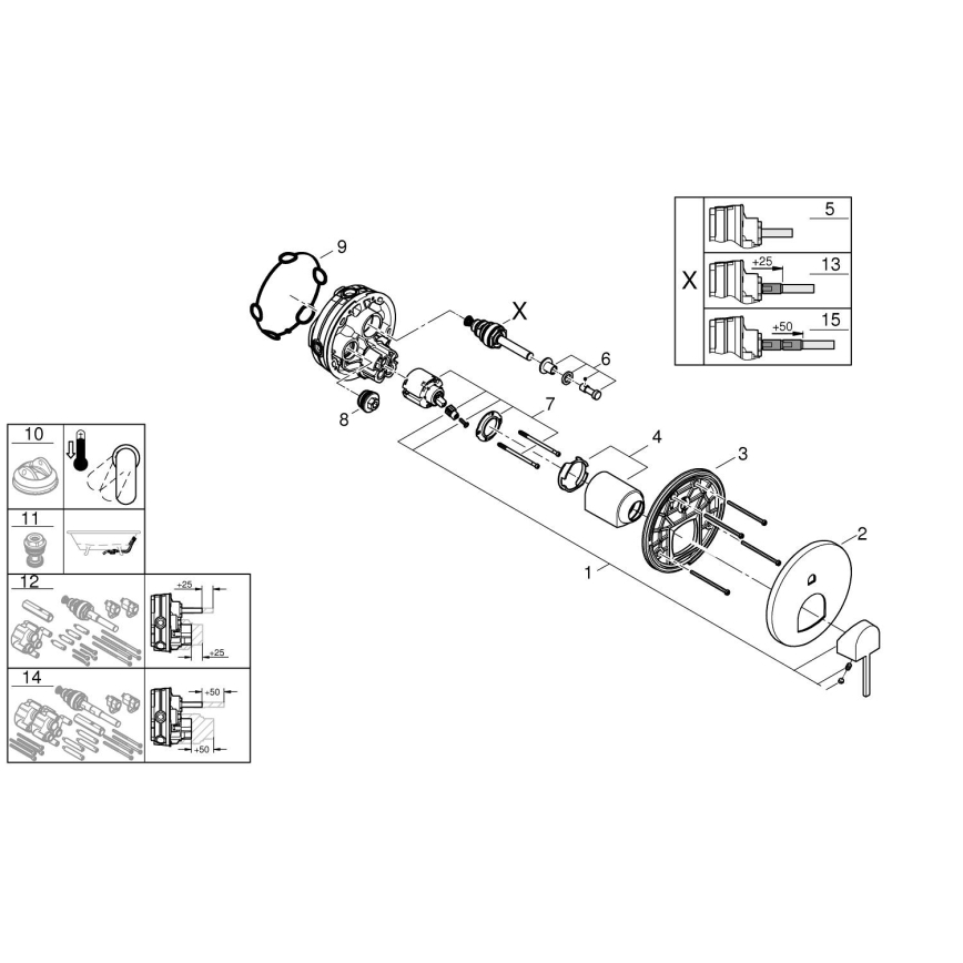 GROHE 24060003 - Μπαταρία PLUS σε γυαλιστερό χρώμιο