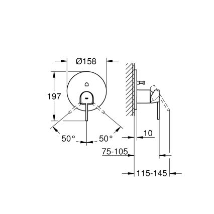 GROHE 24060003 - Μπαταρία PLUS γυαλιστερό χρώμιο