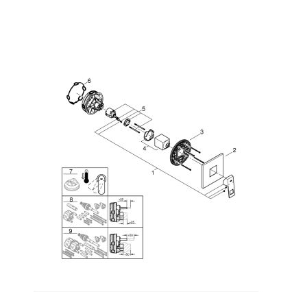 GROHE 24061000 - Μίκτης ντους EUROCUBE, γυαλιστερό χρώμιο
