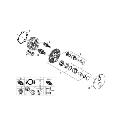 GROHE 24075000 - Θερμοστατική μπαταρία ντους GROHTHERM γυαλιστερό χρώμιο
