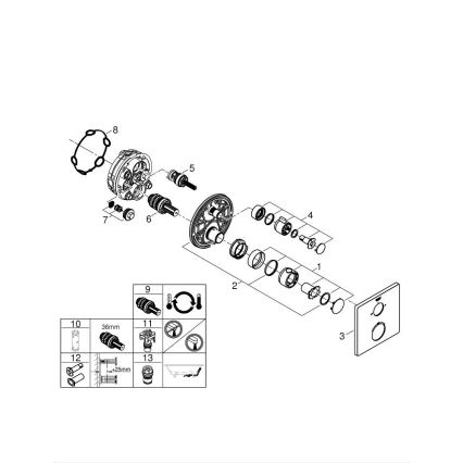 GROHE 24080000 - Θερμοστατικός μίκτης μπανιέρας GROHTHERM, γυαλιστερό χρώμιο