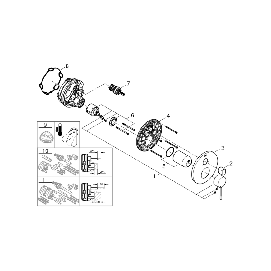 GROHE 24092DC1 - Μπαταρία ESSENCE από ανοξείδωτο ατσάλι