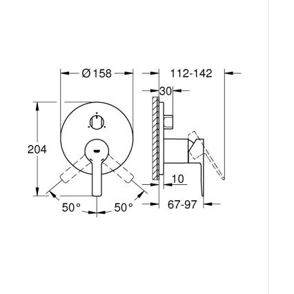 GROHE 24095001 - Μπαταρία LINEARE σε γυαλιστερό χρώμιο
