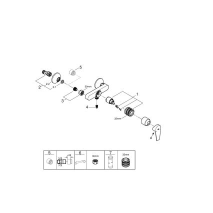 GROHE 24197001 - Μπαταρία ντους START EDGE DN 15 γυαλιστερό χρώμιο