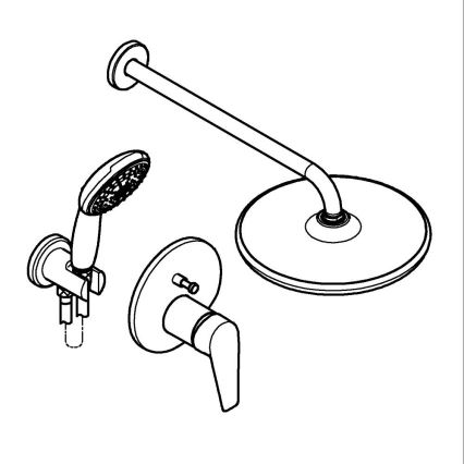 GROHE 25293000 - Σετ ντους START EDGE 250 mm σε γυαλιστερό χρώμιο