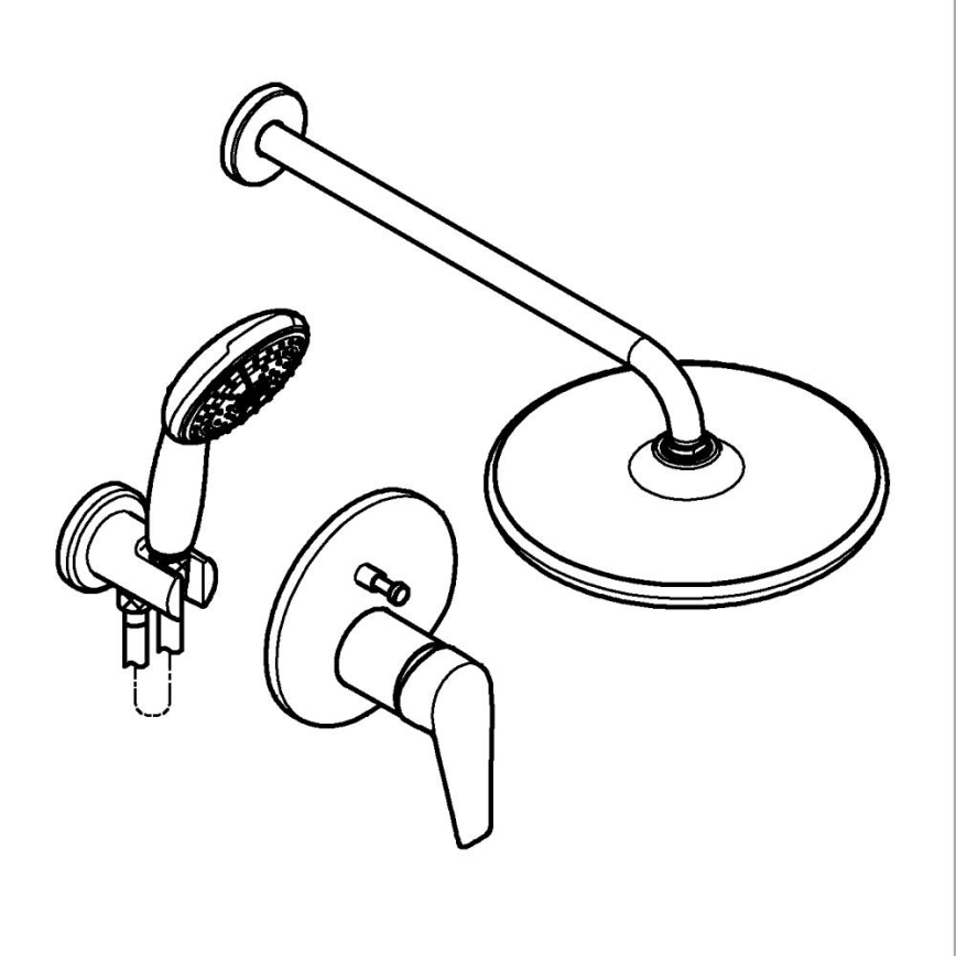 GROHE 25293000 - Σετ ντους START EDGE 250 mm σε γυαλιστερό χρώμιο