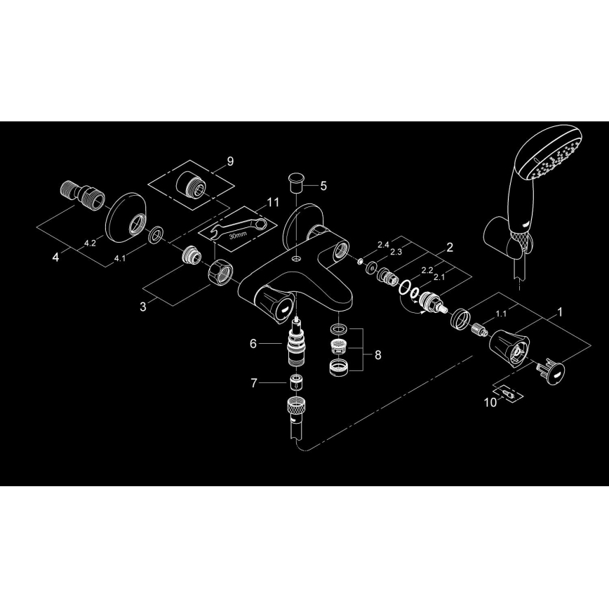 GROHE 2546010A - Μπαταρία μπανιέρας COSTA L DN 15 γυαλιστερό χρώμιο