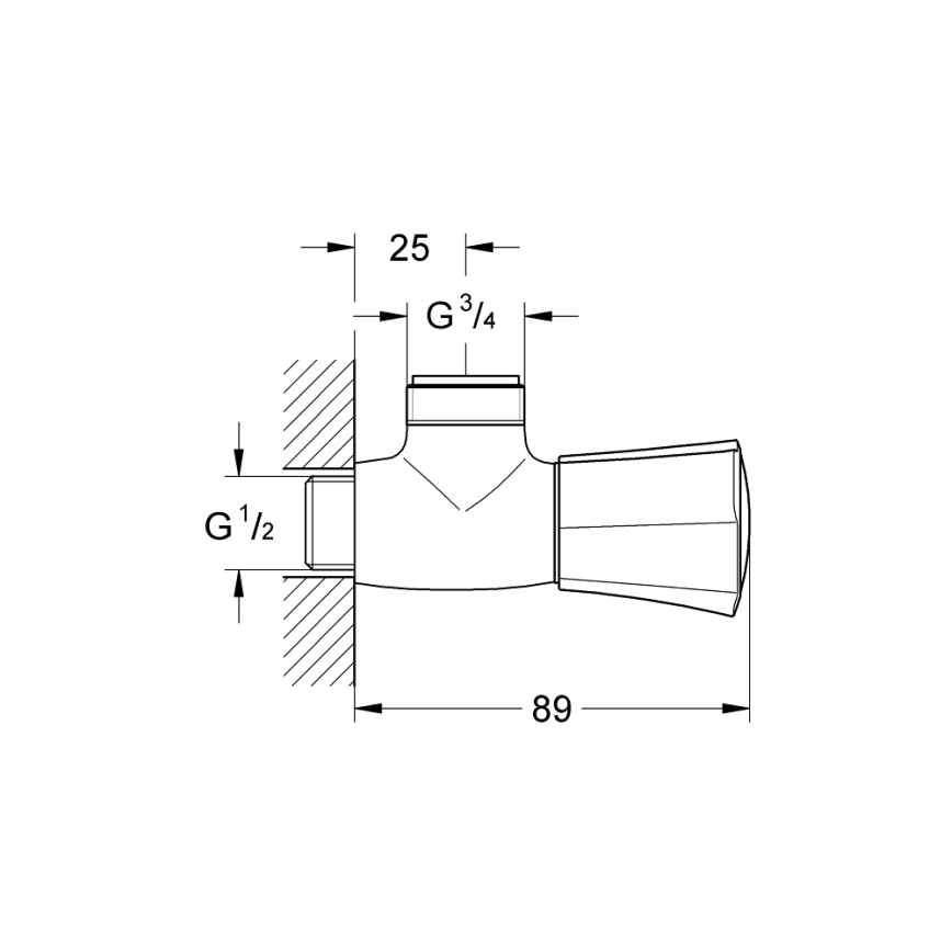 GROHE 26010001 - Βαλβίδα ντους COSTA L σε γυαλιστερό χρώμιο