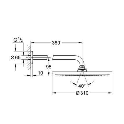 GROHE 26066AL0 - Κεφαλή ντους RAINSHOWER COSMOPOLITAN 310/380 mm, φινίρισμα σε απόχρωση γραφίτη