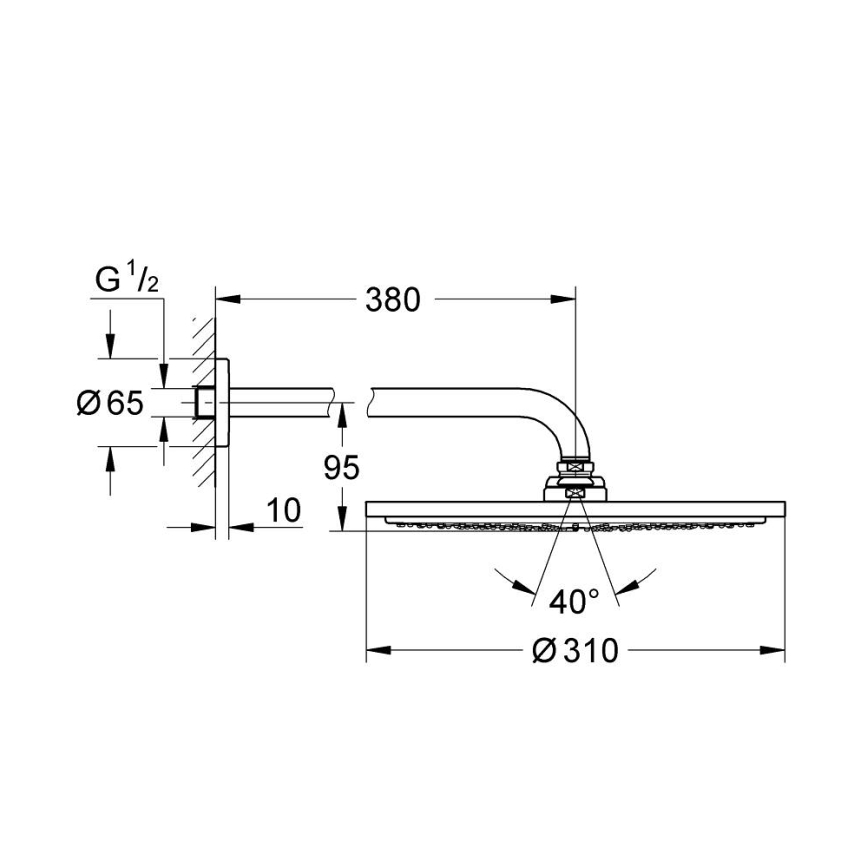 GROHE 26066AL0 - Κεφαλή ντους RAINSHOWER COSMOPOLITAN 310/380 mm, φινίρισμα σε απόχρωση γραφίτη