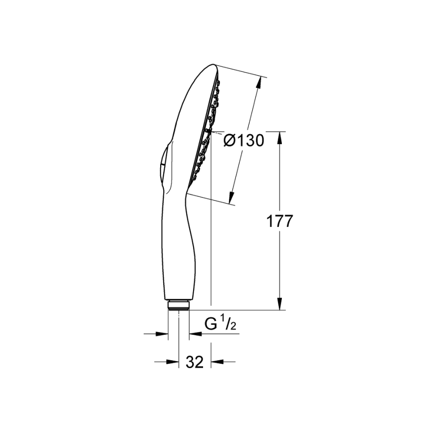 GROHE 26107000 - Τηλέφωνο ντους VITALIO RAIN 130 mm, γυαλιστερό χρώμιο