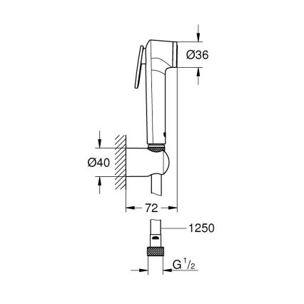GROHE 26356IL0 - Χειρολαβή μπιντέ TEMPESTA-F 30 1250 mm λευκή