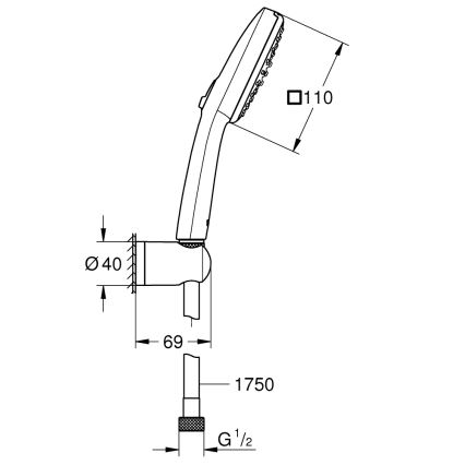 GROHE 26399001 - Σετ ντους VITALIO COMFORT 110, γυαλιστερό χρώμιο