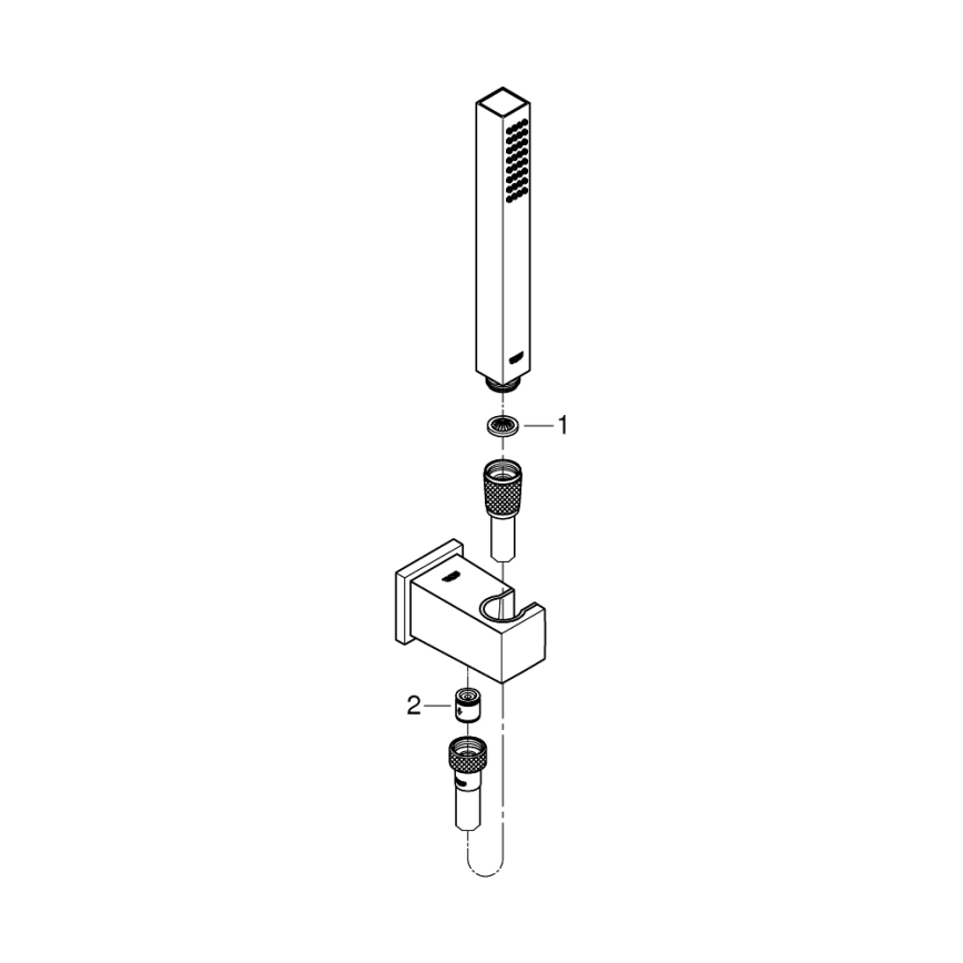 GROHE 26405000 - Σετ με βάση τοίχου EUPHORIA CUBE STICK 1250 mm γυαλιστερό χρώμιο