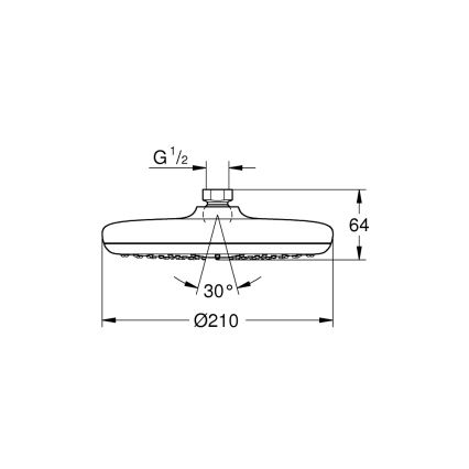 GROHE 26410000 - Κεφαλή ντους TEMPESTA 210 mm γυαλιστερό χρώμιο