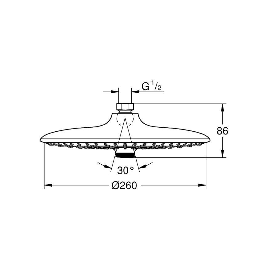 GROHE 26455000 - Κεφαλή ντους EUPHORIA 260 260 mm γυαλιστερό χρώμιο