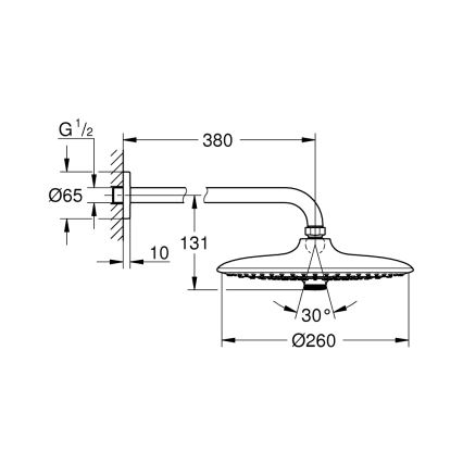 GROHE 26459000 - Κεφαλή ντους EUPHORIA 260 380 mm γυαλιστερό χρώμιο