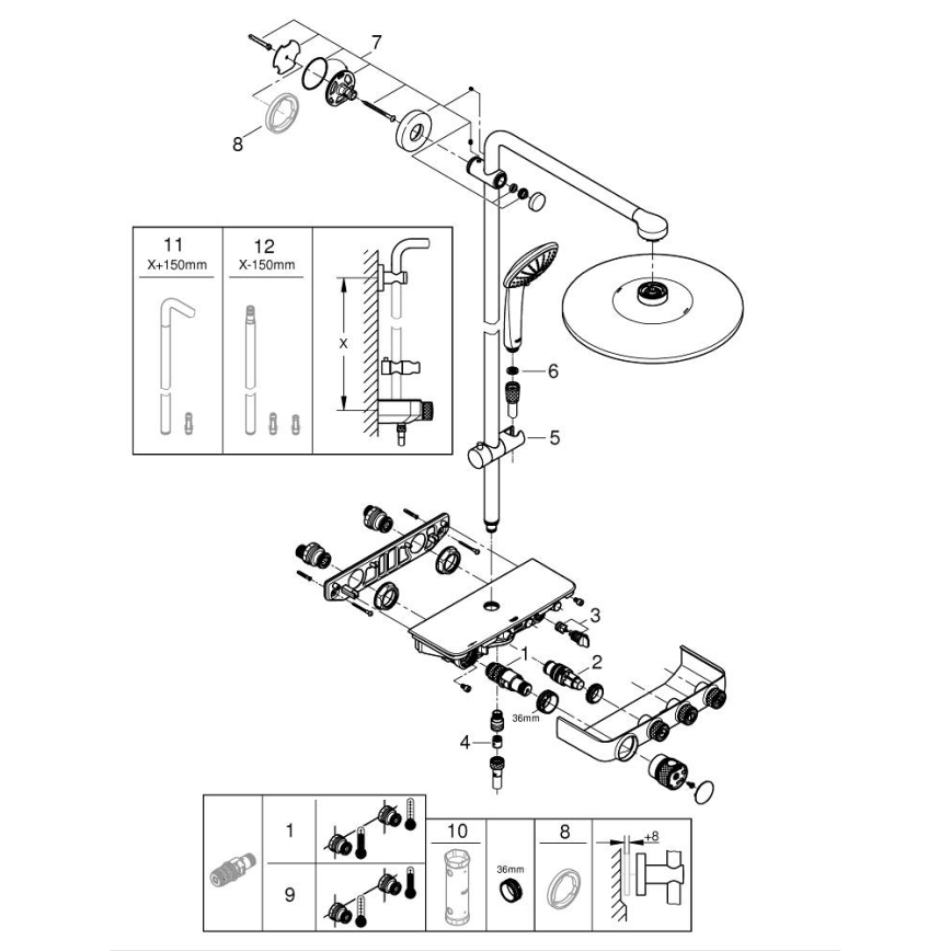 GROHE 26507000 - Σύστημα ντους EUPHORIA SMARTCONTROL 310 DUO γυαλιστερό χρώμιο
