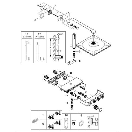 GROHE 26508000 - Σετ ντους EUPHORIA SMARTCONTROL 310 CUBE γυαλιστερό χρώμιο