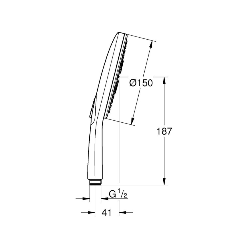 GROHE 26553000 - Χειρολαβή ντους RAINSHOWER SMARTACTIVE 150 mm γυαλιστερό χρώμιο