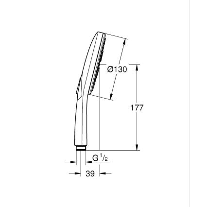 GROHE 26574DL0 - Τηλέφωνο ντους RAINSHOWER SMARTACTIVE 130 mm σε φινίρισμα σατινέ χαλκού