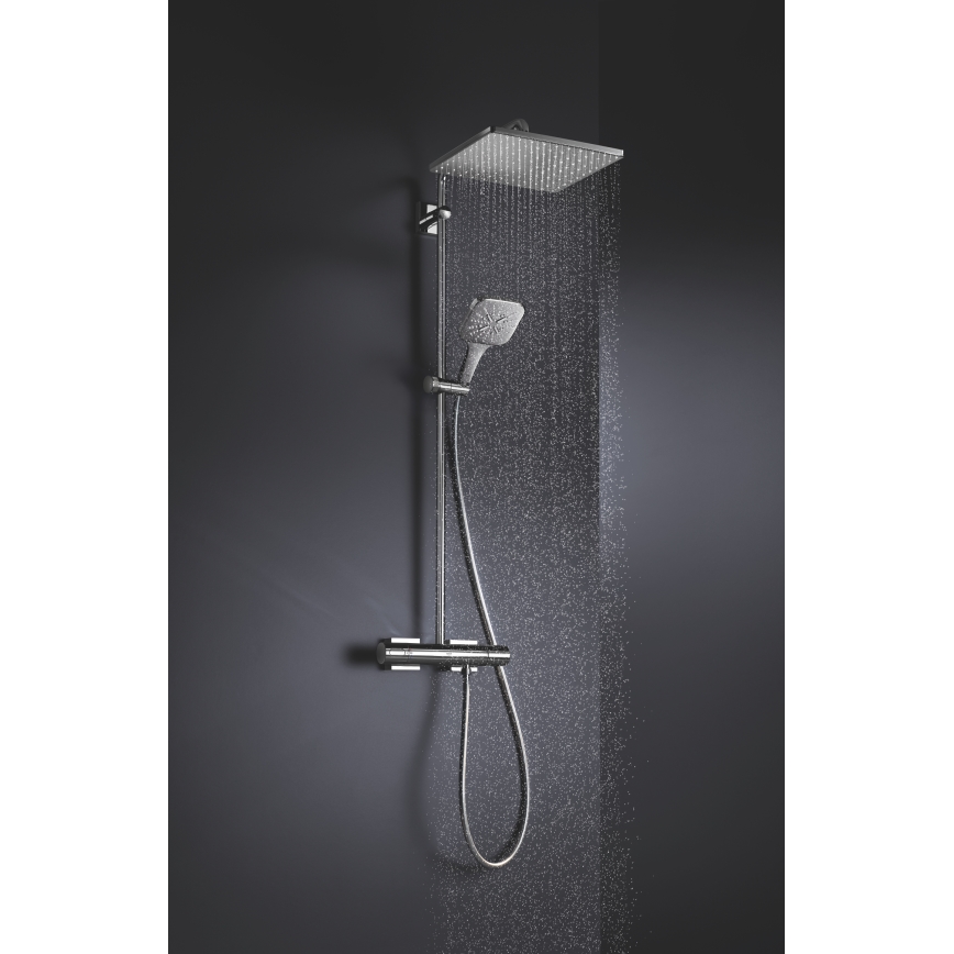 GROHE 26582000 - Τηλεφωνική κεφαλή ντους RAINSHOWER SMARTACTIVE 130 CUBE σε γυαλιστερό χρώμιο
