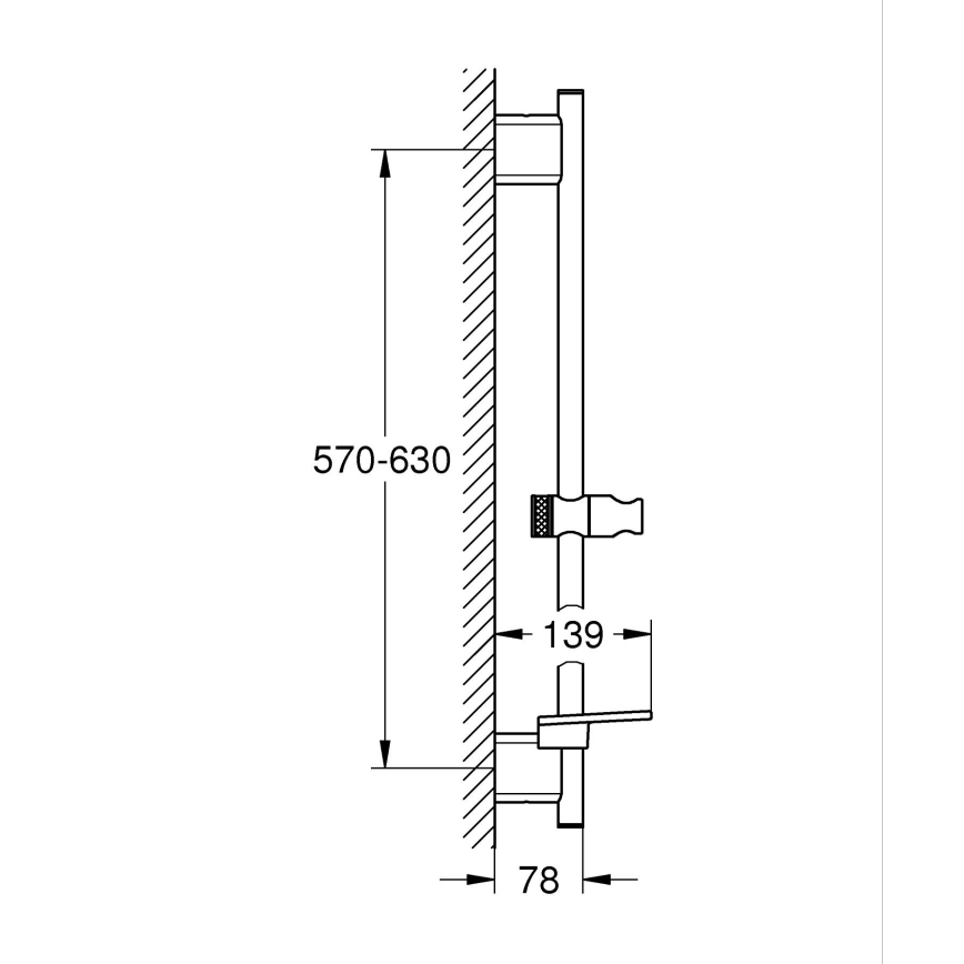 GROHE 26602DL0 - Ράβδος ντους SMARTACTIVE 600 mm σε βουρτσισμένο χαλκό