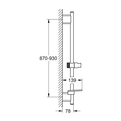 GROHE 26603DA0 - Ράβδος ντους RAINSHOWER SMARTACTIVE 900 mm σε φινίρισμα χαλκού