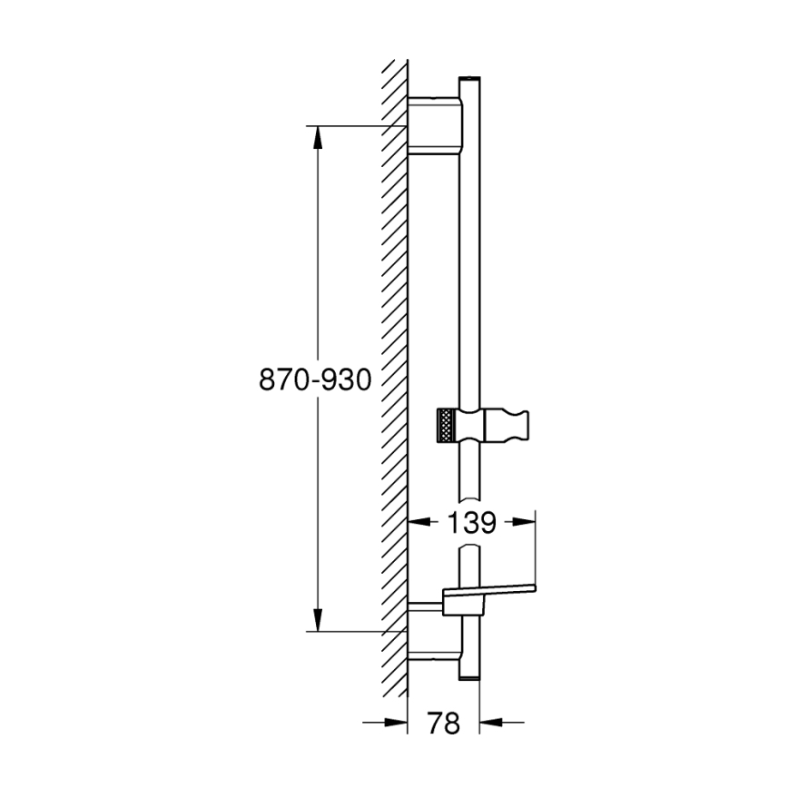 GROHE 26603DA0 - Ράβδος ντους RAINSHOWER SMARTACTIVE 900 mm σε φινίρισμα χαλκού