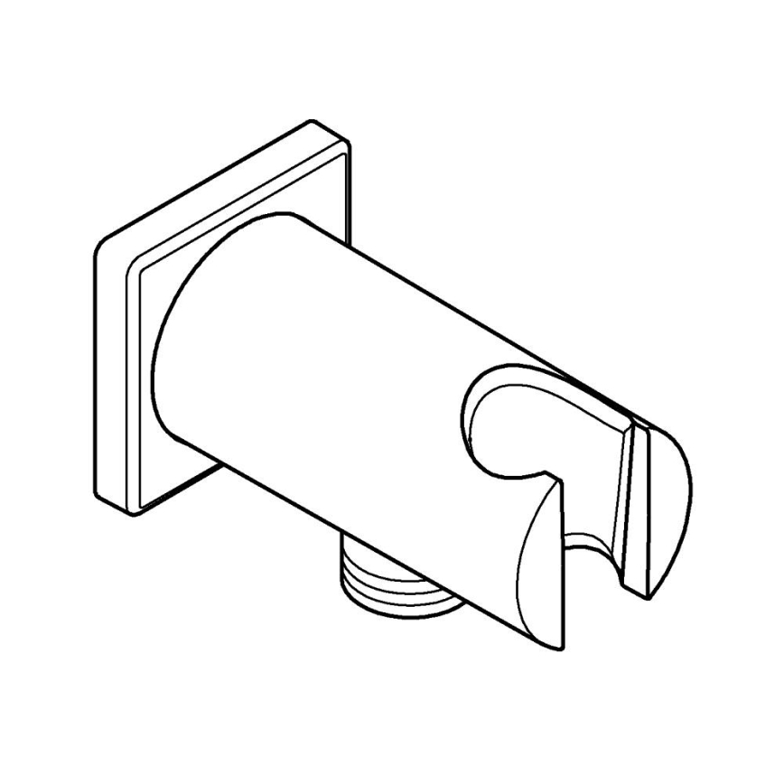 GROHE 26659000 - Επιτοίχια σύνδεση με στήριγμα ντους RAINSHOWER 48 × 48 mm, χρώμιο