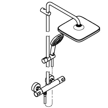 GROHE 266962431 - Σετ ντους VITALIO COMFORT 250 250 × 250 mm μαύρο
