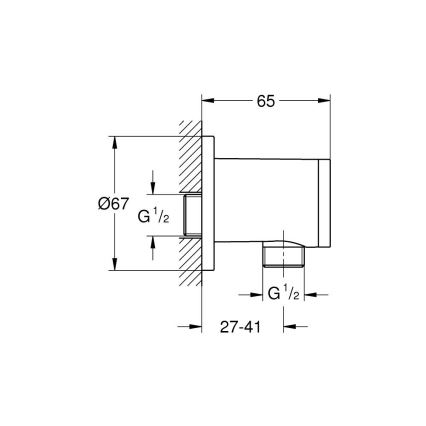 GROHE 26963001 - Επίτοιχο γωνιακό εξάρτημα VITALIO UNIVERSAL 12” γυαλιστερό χρώμιο