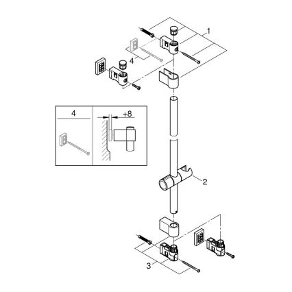 GROHE 26970001 - Ράβδος ντους VITALIO UNIVERSAL 1150 mm γυαλιστερό χρώμιο