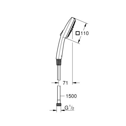 GROHE 26973001 - Χειρολαβή ντους VITALIO COMFORT 110 110 mm γυαλιστερό χρώμιο