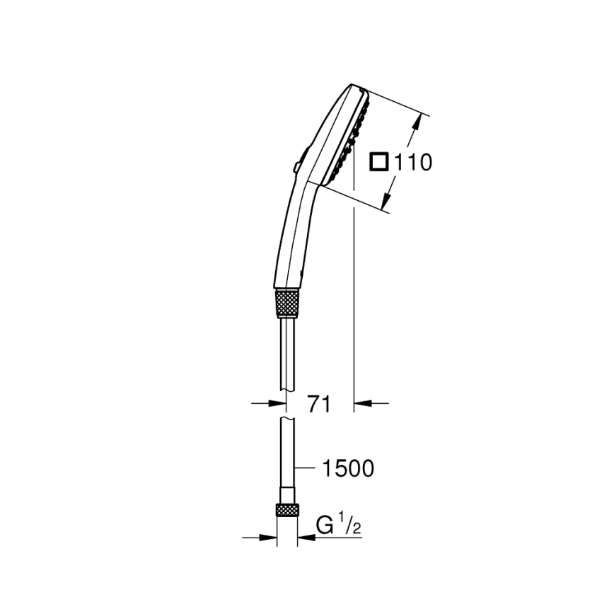 GROHE 26973001 - Χειρολαβή ντους VITALIO COMFORT 110 110 mm γυαλιστερό χρώμιο
