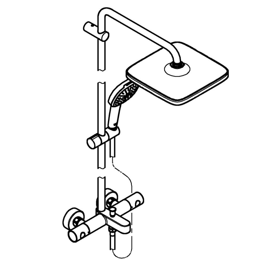 GROHE 269842431 - Σύστημα ντους VITALIO COMFORT 250 250 × 250 mm μαύρο