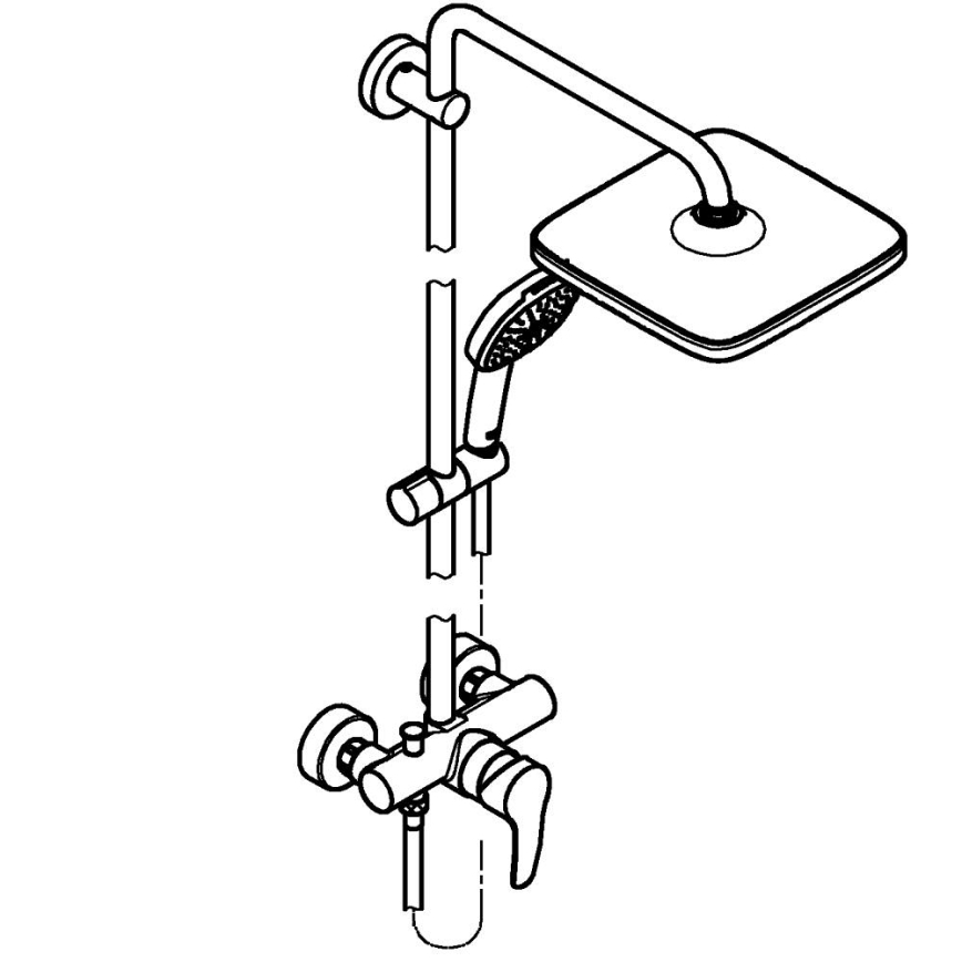 GROHE 26985001 - Σύστημα ντους VITALIO COMFORT 250 250 × 250 mm γυαλιστερό χρώμιο