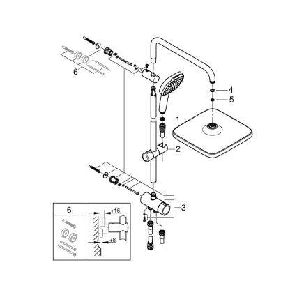 GROHE 26986001 - Σύστημα ντους VITALIO COMFORT 250, γυαλιστερό χρώμιο