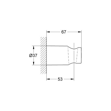 GROHE 27056000 - Επιτοίχια βάση ντους RAINSHOWER, γυαλιστερό χρώμιο