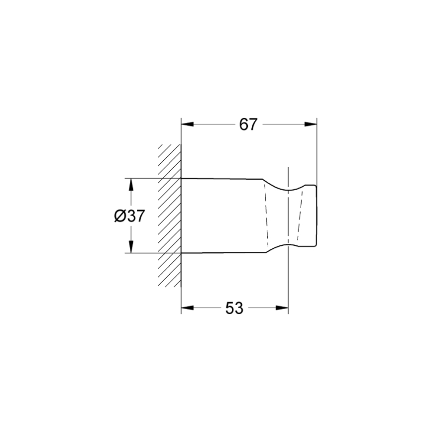 GROHE 27056000 - Επιτοίχια βάση ντους RAINSHOWER, γυαλιστερό χρώμιο