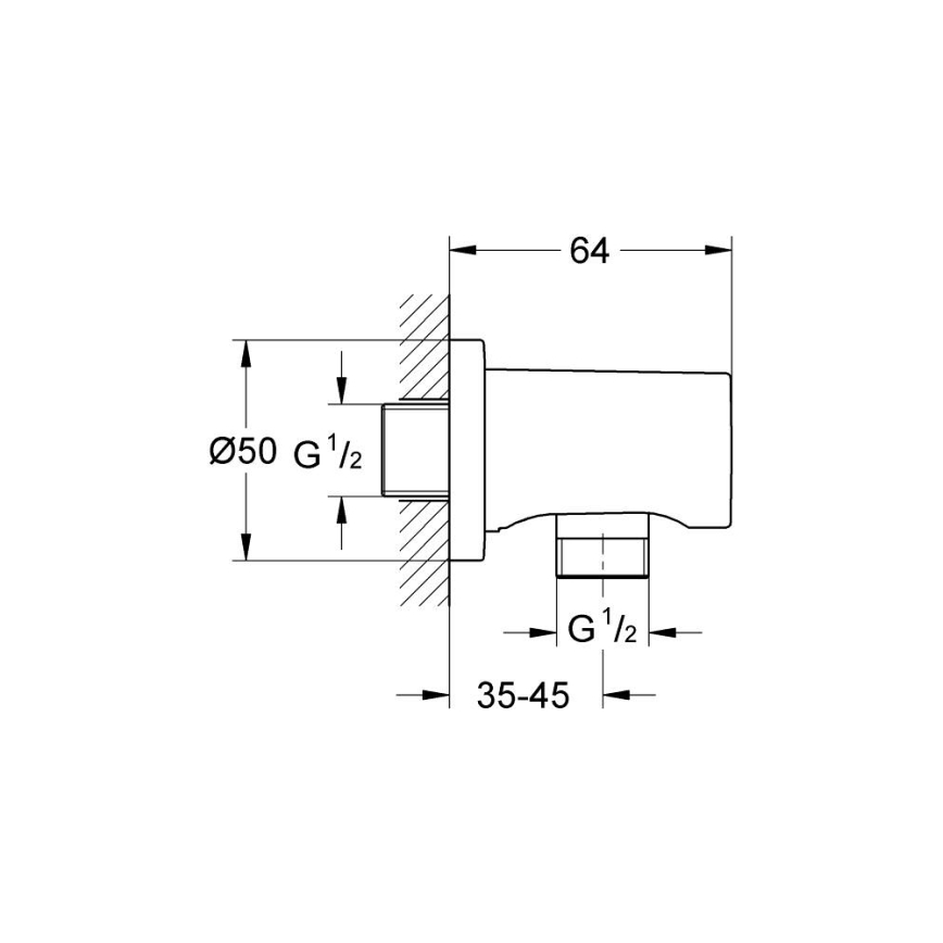GROHE 27057GN0 - Γωνία τοίχου RAINSHOWER DN 15, σατινέ χρυσό